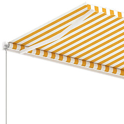 Maison Chic Auvent manuel rétractable,Store manuel de porte sur pied 300x250 cm Jaune/Blanc -GKD74152 pas cher