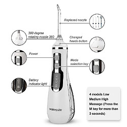 Avis Universal Irrigateur oral Eau sans fil 4 massage des dents de dents de dents d'irrigation dentaire V500 | Irrigateurs oraux