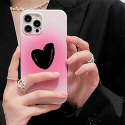 GUPBOO Étui pour iPhone11ProMax Gradient smudge black love niche étui de téléphone portable silicone femelle