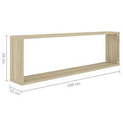 vidaXL Étagères cube murales 2 pcs chêne sonoma bois d'ingénierie pas cher