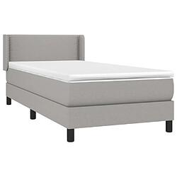 Avis Maison Chic Lit Adulte - Lit simple Lit à sommier tapissier et matelas moelleux - Meuble de Chambre - Gris clair 90x190 cm Tissu -MN56913