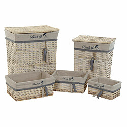 Set de basket DKD Home Decor 47 x 35 x 56 cm Polyester Spirales (5 Unités)