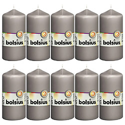 Bolsius Bougies pilier 10 pcs 120x58 mm Gris chaud