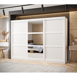 Abiks Meble Armoire Zaluzja 2 à Portes Coulissantes 200/250/62 3 Portes (blanc)