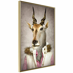 Paris Prix Affiche Murale Encadrée Animal Alter Ego Antelope 20 x 30 cm Or