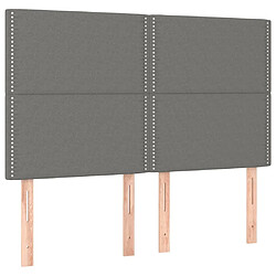 Maison Chic Lot de 4 Têtes de lit design pour chambre - Décoration de lit Gris foncé 72x5x78/88 cm Tissu -MN93123