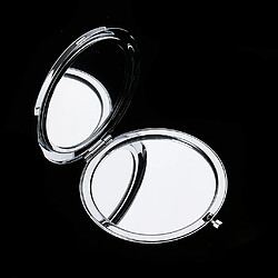 2pcs voyage portable double poche compact miroir de maquillage ensemble argent