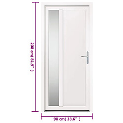 vidaXL Porte d'entrée Blanc 98x208 cm PVC pas cher