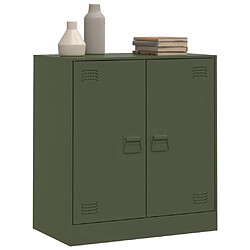 Avis vidaXL Buffet vert olive 67x39x73 cm acier