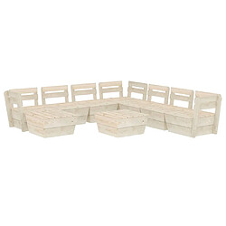 vidaXL Salon de jardin palette 9 pcs Bois d'épicéa imprégné