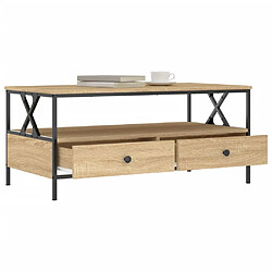 Avis vidaXL Table basse chêne sonoma 100x51x45 cm bois d'ingénierie