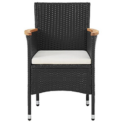 Acheter Maison Chic Mobilier à dîner 3 pcs de jardin - Ensemble table et chaises d'extérieur - Salon/Mobilier de jardin classique Résine tressée Noir -MN32558