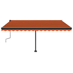 Avis Maison Chic Auvent manuel rétractable,Store manuel de porte avec LED 400x350 cm Orange et marron -GKD74919