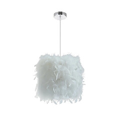 Stoex Lustre D'Intérieur Moderne Ø23CM Lampe À Suspension Romantique Nordique Suspension Luminaire en Plumes Blanches Pures E27