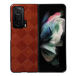 Coque en TPU + PU texture la grille rouge pour votre Honor Magic V