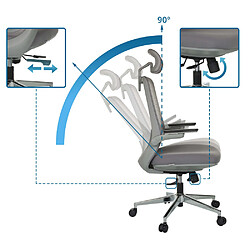 Chaise de bureau / chaise pivotante GAREMA tissu gris hjh OFFICE