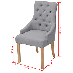 vidaXL Chaises à manger lot de 6 gris clair tissu pas cher