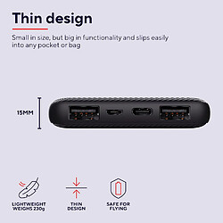 Acheter SANAG Mobile Primo Batterie Externe Rapide 10000Mah, Power Bank Ultra Mince Usb-C 3A, 3 Entrées, Chargeur Iphone, Ipad, Apple, Samsung, Xiaomi, Huawei, Airpods, Téléphone Portable, Tablette, Noir