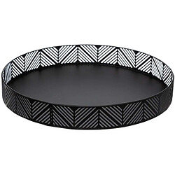 Ac-Deco Plateau à frises - Secret de gourmet - D 30 cm - Noir