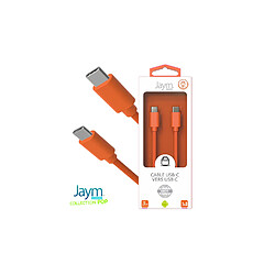 Avis Jaym Câble USB-C vers Type-C 3A - 1,5 mètres - Collection POP - Orange