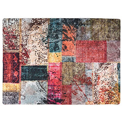 vidaXL Tapis lavable patchwork multicolore 150x230 cm antidérapant