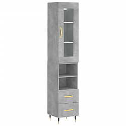 vidaXL Buffet haut Gris béton 34,5x34x180 cm Bois d'ingénierie