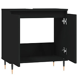 Maison Chic Armoire de salle de bain,Meuble de rangement,Meuble haut noir 58x33x60 cm bois d'ingénierie -GKD114656 pas cher