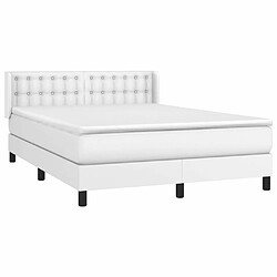 Avis Maison Chic Lit Adulte - Lit simple Lit à sommier tapissier avec matelas moelleux - Meuble de Chambre Blanc 140x200cm Similicuir -MN20799