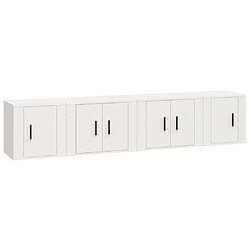 Maison Chic Ensemble de meubles TV 4 pcs pour salon - Blanc Bois d'ingénierie -MN76103