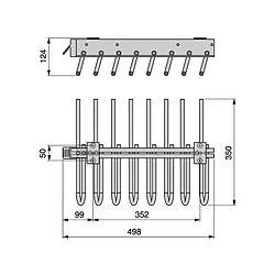 Porte-pantalons extractible Moka Emuca pour montage côté gauche finition couleur moka