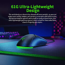 Acheter Universal Mini câble souris 61G léger 8500dpi PAW3359 capteur optique chromaticité RGB gaming mouse câble souris(Le noir)