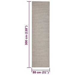 vidaXL Tapis Sisal naturel 80x300 cm Sableux pas cher