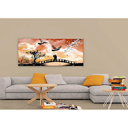 EPIKASA Impression sur Toile Pont des Amoureux, Orange, Polyester, 100x3x70 cm