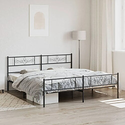 Maison Chic Lit adulte - Lit simple Cadre de lit métal avec tête de lit/pied de lit,Structure du lit Contemporain pour chambre noir 180x200 cm -MN39709