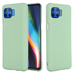 Coque en silicone Liquide de couleur unie avec sangle vert pour votre Motorola Moto G 5G Plus