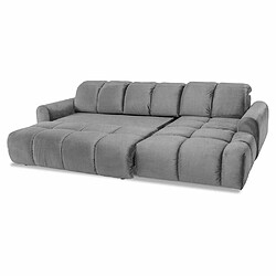 Avis MAISON AUBERTIN Canapé Tissu Convertible Angle D Gris clair 3 Pl