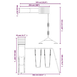 vidaXL Aire de jeux d'extérieur bois massif de douglas pas cher