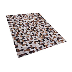 Beliani Tapis marron et beige en peau de vache 160 x 230 cm CESME