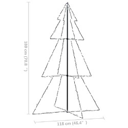 vidaXL Arbre de Noël cône 240 LED d'intérieur/d'extérieur 118x180 cm pas cher