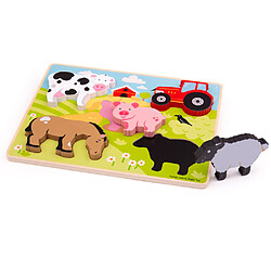 Bigjigs Toys Gros puzzle de ferme à soulever