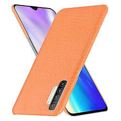 Wewoo Coque Rigide Pour les cas de choc PC + PU Crocodile antichoc OPPO Realme XT / X2 / K5 Orange