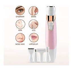 Chrono Épilation électrique pour femmes sourcils rasoir nez tondeuse ensemble multifonction rechargeable et étanche (rose) pas cher