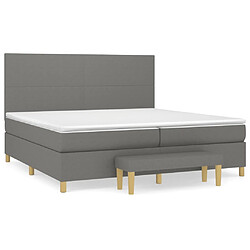 Maison Chic Lit Adulte - Lit simple Lit à sommier tapissier avec matelas moelleux - Meuble de Chambre - Gris foncé 200x200cm Tissu -MN49970