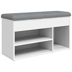 Maison Chic Banc à chaussures | Meuble de rangement à chaussures Meuble d'Entrée blanc 82x32x45,5 cm bois d'ingénierie -MN42224