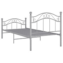 Acheter vidaXL Cadre de lit sans matelas gris métal 90x200 cm