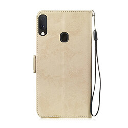 Avis Wewoo Housse Coque Etui en cuir avec rabat horizontal rétro pour Galaxy A20e / A10e porte-cartes et support Or