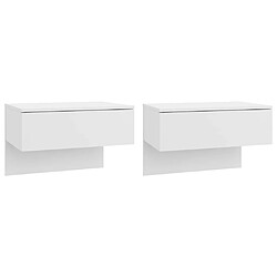 Maison Chic Lot de 2 Tables de Chevet murales - Tables de Nuit Blanc