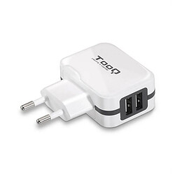 Totalcadeau Chargeur mural universel USB x 2 17W Blanc - Prise avec 2 port USB chargeur GPS, MP3, MP4, Téléphone, Smartphone, Tablette pas cher