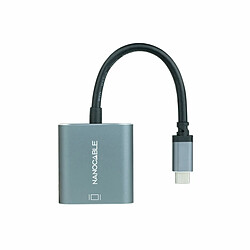 Adaptateur USB C vers DVI NANOCABLE 10.16.4103-G Gris 15 cm