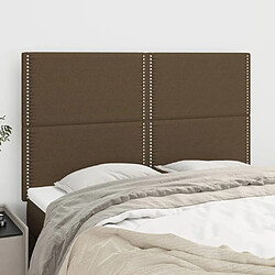 vidaXL Têtes de lit 4 pcs Marron foncé 72x5x78/88 cm Tissu